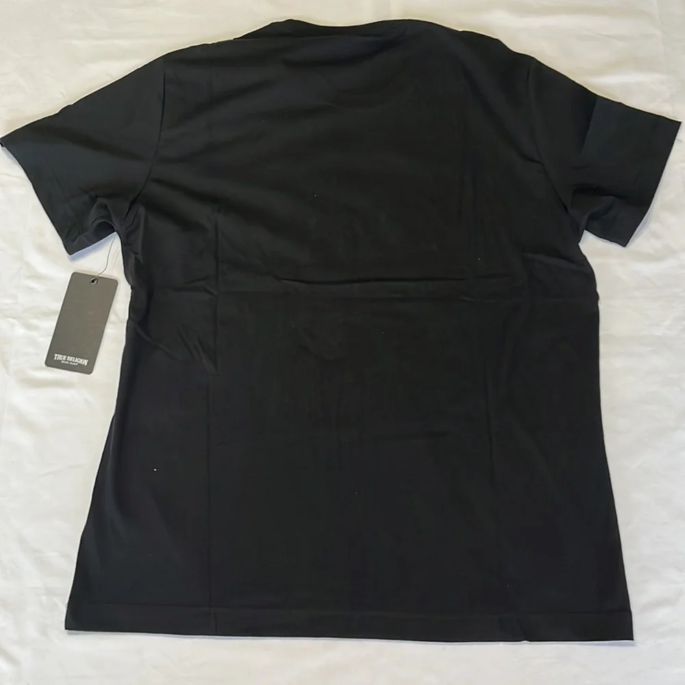 True Religion Arch Logo Crew Neck Tee Shirt Blavk Size L
